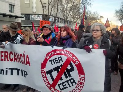 movilización en Madrid contra el CETA