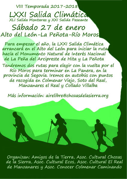 Ir a Madrid: LXXI Salida Climática por el Monumento Natural de Interés Nacional de la Peña del Arcipresie de Hita